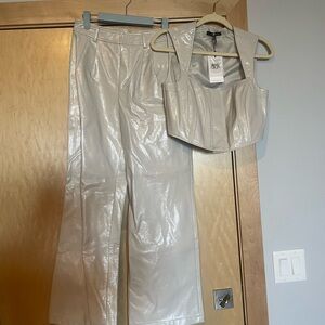 7 For All Mankind Leather Pant Set